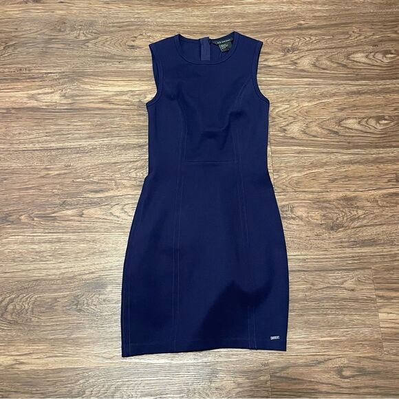 NWT Armani Exchange Bodycon Ponte Seamed Mini Dress Navy Blue Size XS - Picture 6 of 14